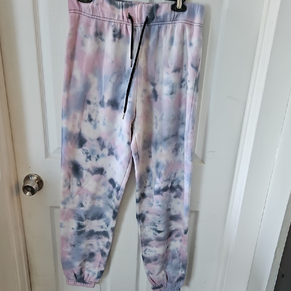 Forever 21 Pink and Blue Tie-Dye Joggers